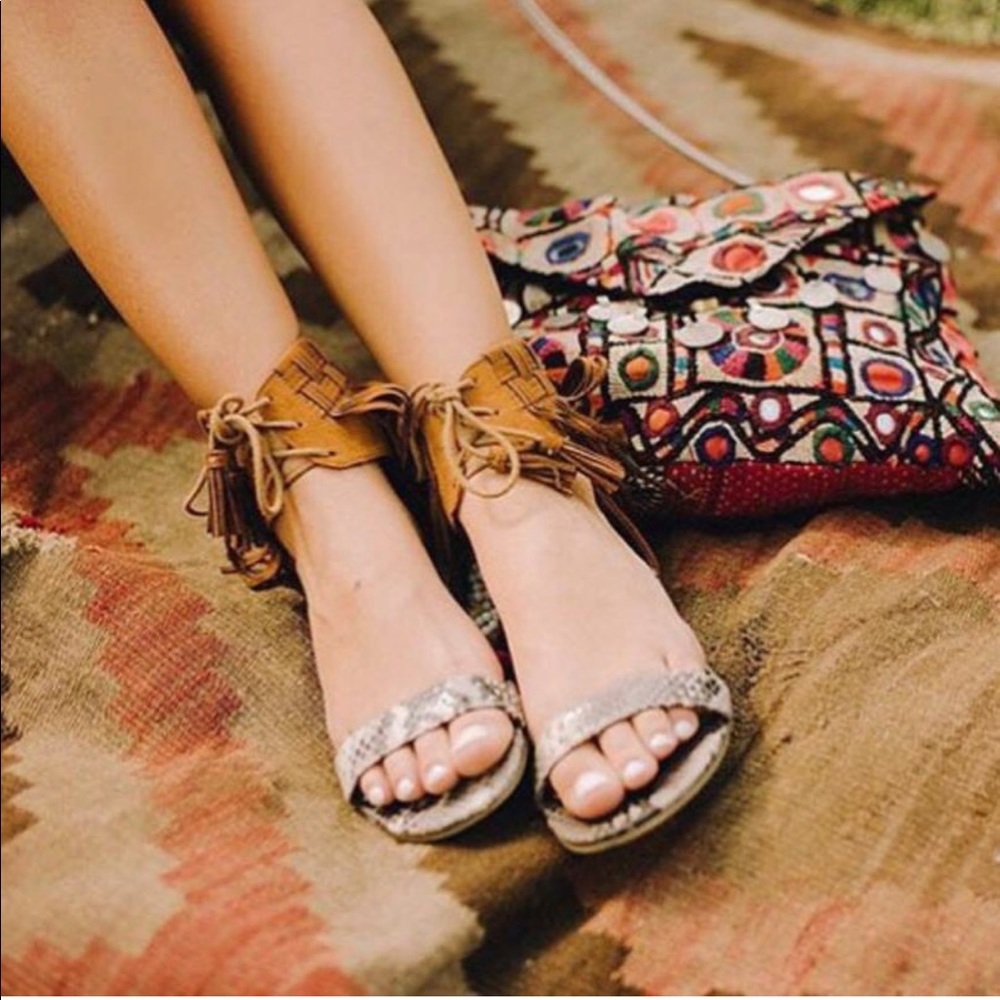 Fringe Boho Chic Multicolor Sandals - Picture 3 of 6